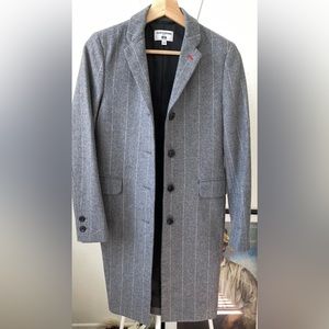 Uniqlo by Ines de la Fressange Wool Coat Size Small Grey stripes